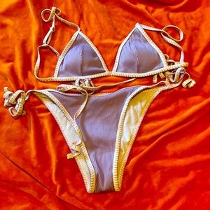 Purple 2 piece swim suit